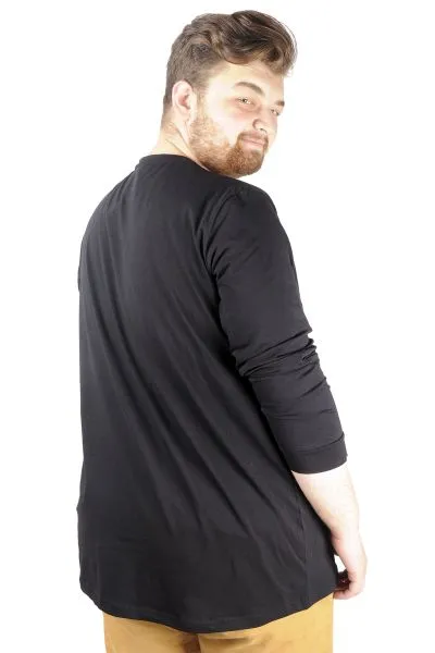 Büyük Beden Tshirt Bisiklet Yaka Creative 21194 Siyah SIYAH