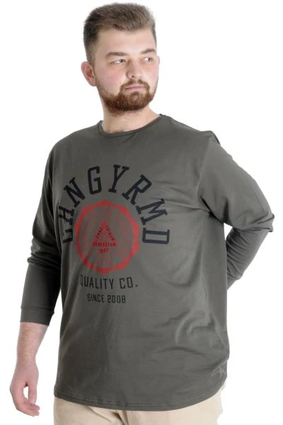 Big Tall Men's T-shirt Long Sleeve Quality Co 22099 Khaki