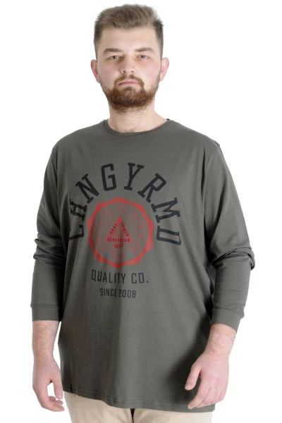 Big Tall Men's T-shirt Long Sleeve Quality Co 22099 Khaki