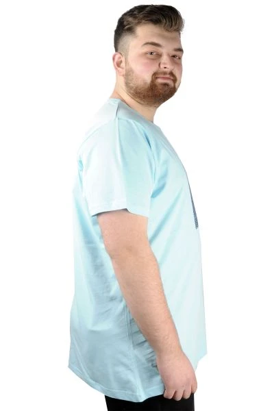 Erkek T shirt Bis Yaka Mountain 22101 Mavi