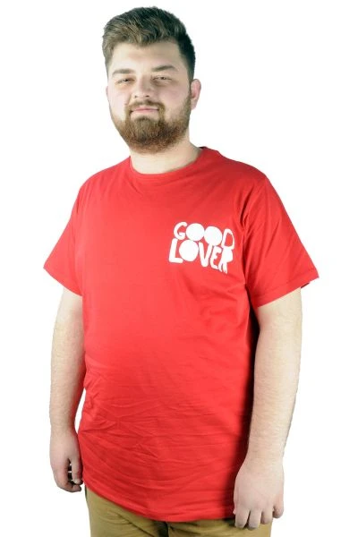 Men s T shirt Bicycle Collar Good Lover 22114 Red