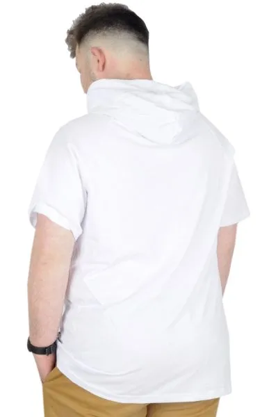 Büyük Beden T-Shirt Kapşonlu Barcode 22178 Beyaz BEYAZ