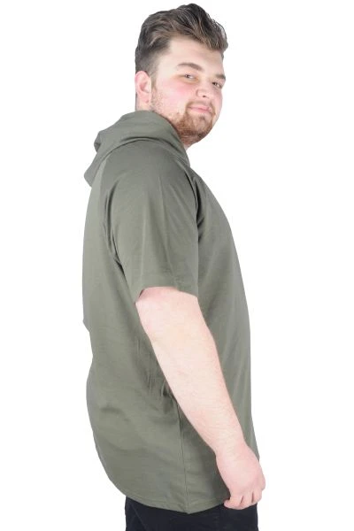 Big-Tall Men Hooded T-Shirt DBCA 22119 Khaki