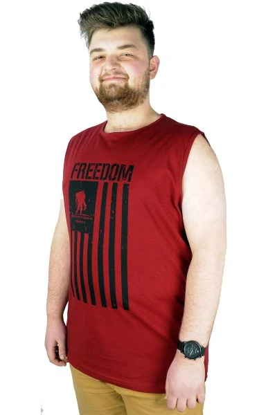 Erkek Kolsuz Tshirt Freedom 22122 Bordo