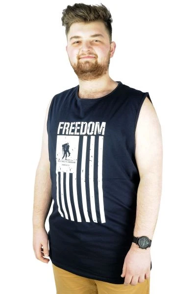 Erkek Kolsuz Tshirt Freedom 22122 Lacivert