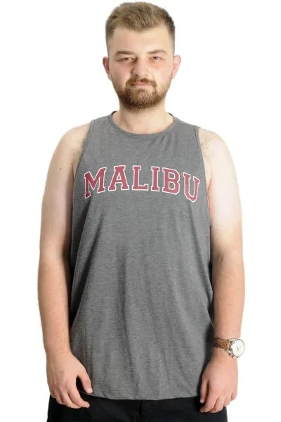 Büyük Beden Erkek Tshirt Kolsuz Malibu 22129 Antramelanj