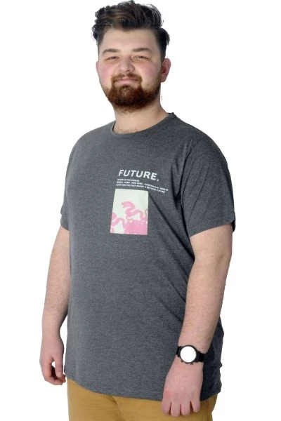 Büyük Beden T-Shirt Baskılı Future 22154 Anramelanj