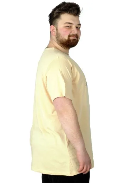Büyük Beden Tshirt Baskılı Night 22156 Bej BEJ