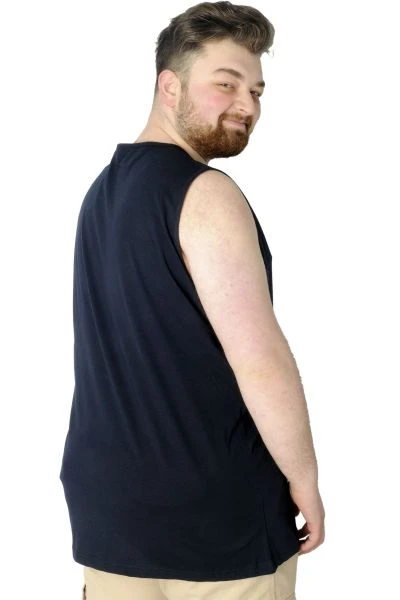 Büyük Beden T-Shirt Kolsuz Choose Mode 22160 Lacivert