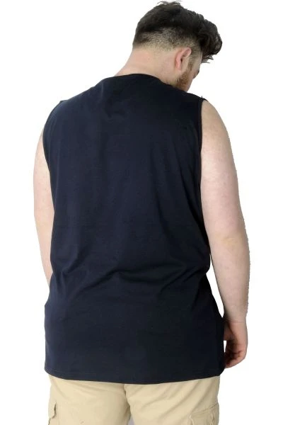 Büyük Beden T-Shirt Kolsuz Summer Style 22162 Lacivert