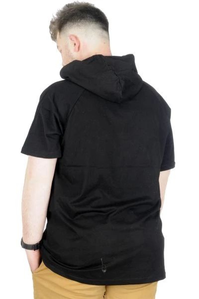Büyük Beden T-Shirt Kapşonlu Dark 22176 Siyah