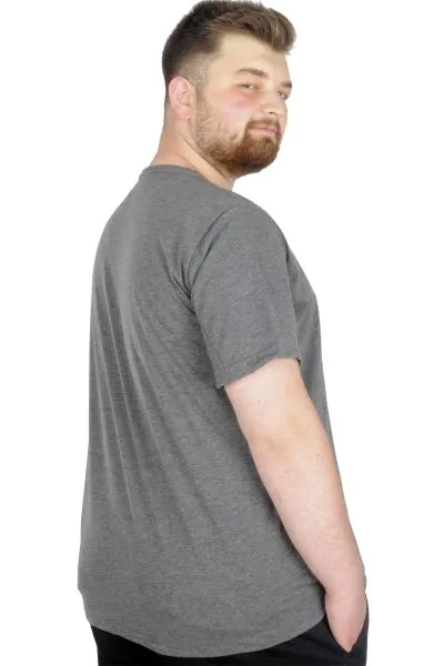 Büyük Beden T-Shirt Bis Yaka Prayers 22185 Antramelanj ANTRASIT