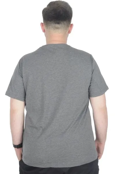 Büyük Beden T-Shirt Bis Yaka Vision 22186 Antramelanj ANTRASIT