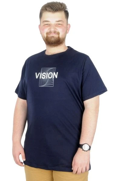 Büyük Beden T-Shirt Bis Yaka Vision 22186 Lacivert