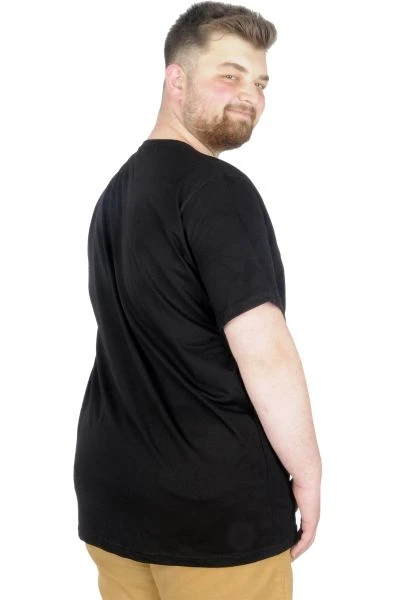 Büyük Beden T-Shirt Bis Yaka Antisocial 22187 Siyah