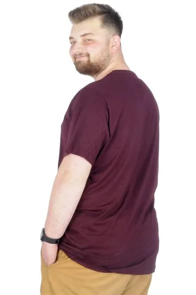 Büyük Beden T-Shirt Bis Yaka Black Series 22189 Mürdüm MURDUM