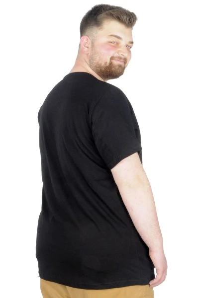 Büyük Beden T-Shirt Bis Yaka Black Series 22189 Siyah