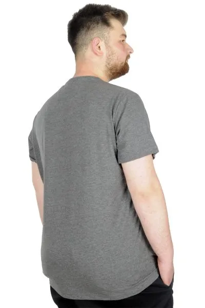 Büyük Beden T-Shirt Bis Yaka Culture 22191 Antramelanj ANTRASIT