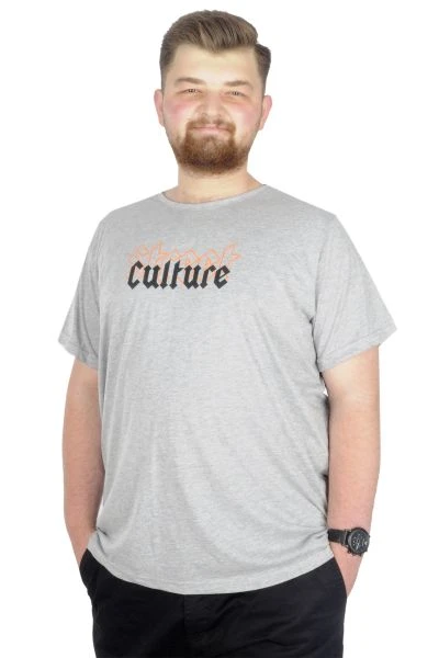 Büyük Beden T-Shirt Bis Yaka Culture 22191 Grimelanj