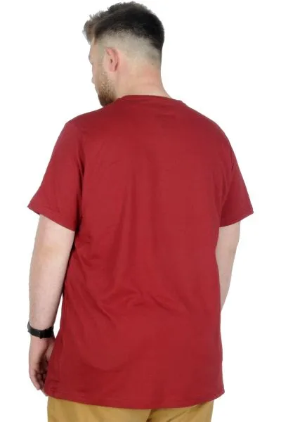 Büyük Beden T-Shirt Bis Yaka Chase 22193 Bordo