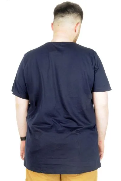 Büyük Beden T-Shirt Bis Yaka Chase 22193 Lacivert LACIVERT