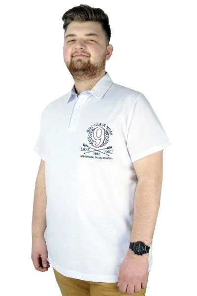 Men s T shirt Polo Collar Boat Club 22301 White