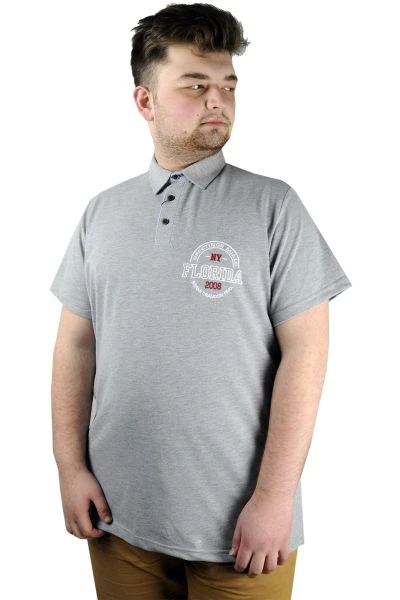 Men s T shirt Polo Collar Florida 22303 Gray