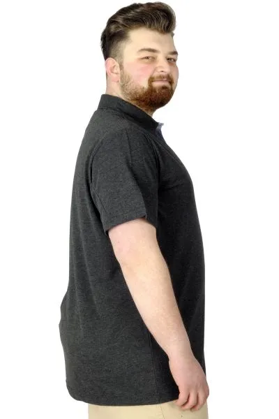 Büyük Beden Erkek T-Shirt Polo MDX Club 22305 Antrasit ANTRASIT