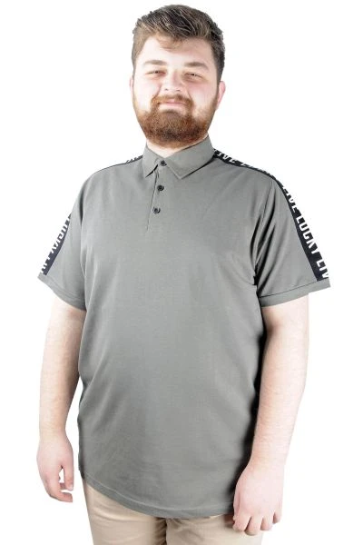 Big Tall Men s T shirt Polo Collar Live Lucky 22306 Khaki