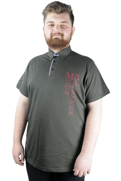 Men s T shirt Polo Collar Mode Exchange 22312 Khaki