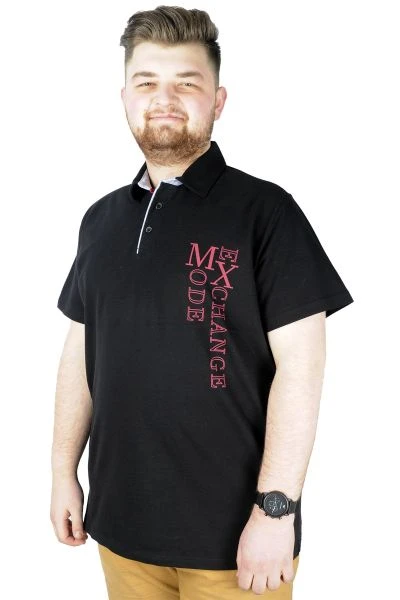 Men s T shirt Polo Collar Mode Exchange 22312 Black