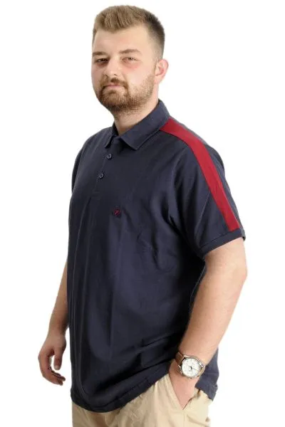 Big Size Mens T-Shirt Polo Wreath 22320 Navy Blue