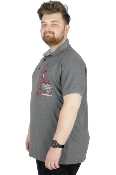Büyük Beden T-Shirt Polo Surfing 22328 Antramelanj ANTRASIT