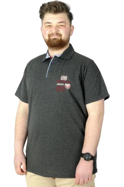 Büyük Beden T-Shirt Polo 08 Meeting 22329 Antrasit ANTRASIT