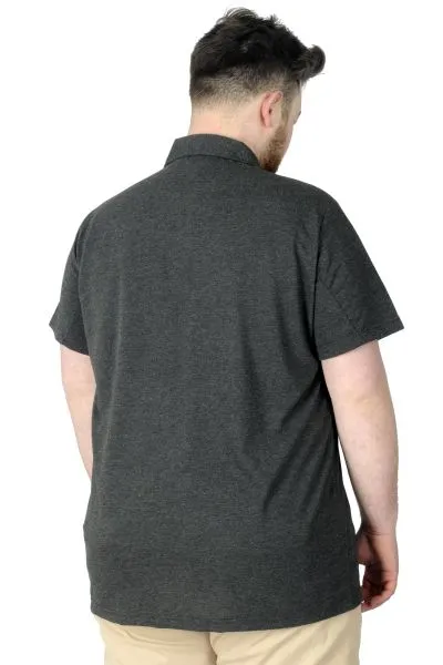 Büyük Beden T-Shirt Polo 3 Crown 22331 Antrasit ANTRASIT