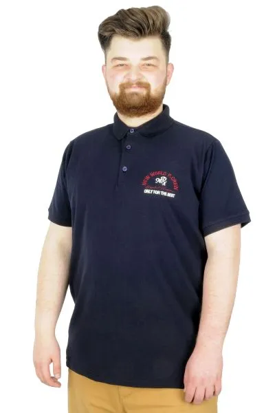 Büyük Beden T-Shirt Polo New World 22339 Lacivert LACIVERT