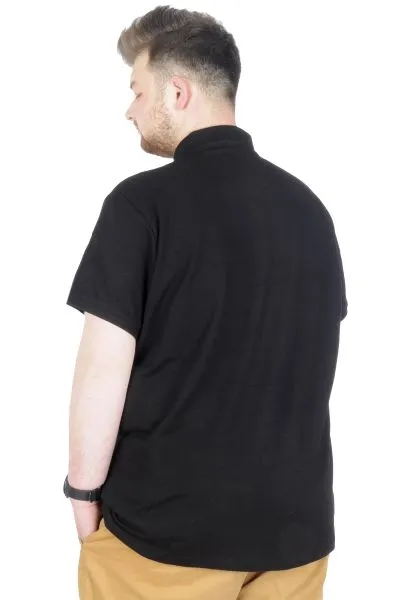 Büyük Beden T-Shirt Polo Yatch Club 22344 Siyah SIYAH