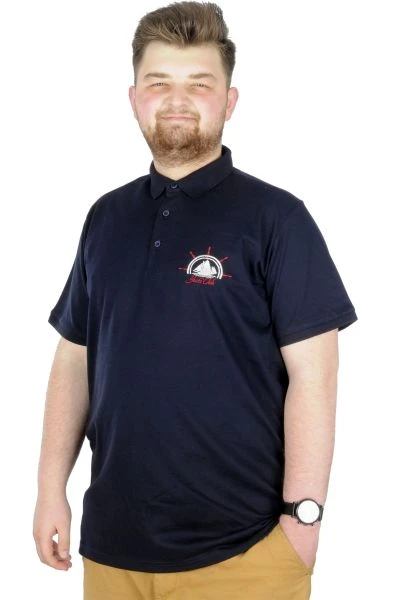 Büyük Beden T-Shirt Polo Steamnoat  22345 Lacivert