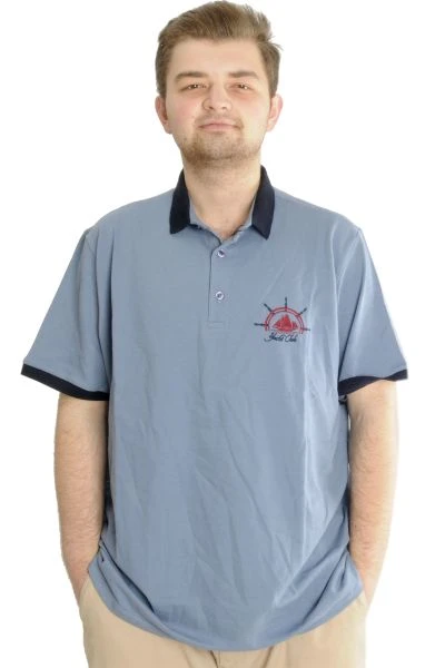 Büyük Beden Erkek T-shirt Polo STEAMNOAT 22345 Mavi