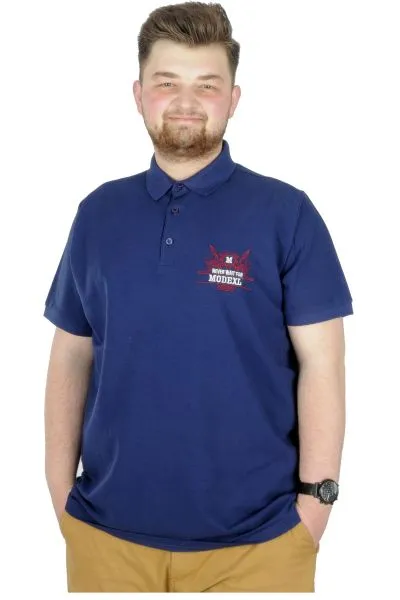 Büyük Beden T-Shirt Polo Design MX  22346 İndigo INDIGO