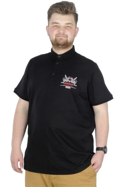 Büyük Beden T-Shirt Polo Design MX  22346 Siyah SIYAH