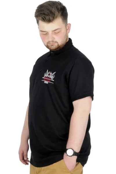 Büyük Beden T-Shirt Polo Design MX  22346 Siyah SIYAH