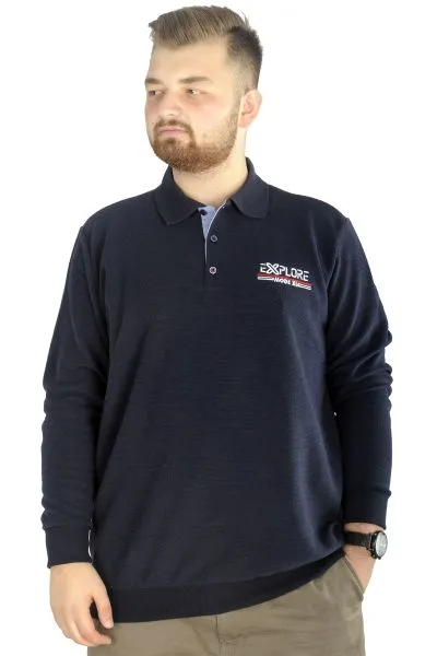 Erkek Uzun Kol Polo Explore Waffle 22448 Lacivert LACIVERT