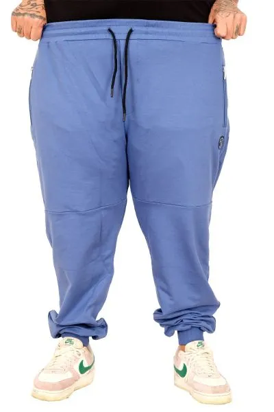 Büyük Beden Eşofman Altı DarPaça  Zippered 22501 İndigo INDIGO