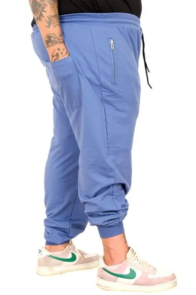 Büyük Beden Eşofman Altı DarPaça  Zippered 22501 İndigo INDIGO