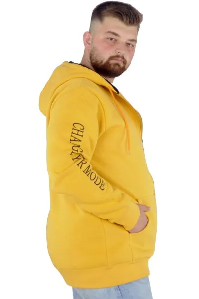 Erkek Sweat Kapşonlu Fermuarlı NYC 22520 Hardal HARDAL