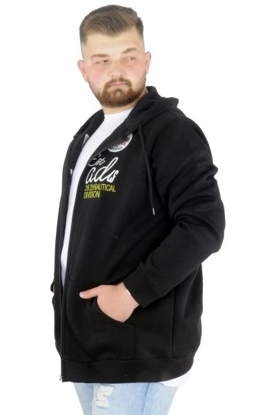 Big Tall Men's Sweatshirt Hooded Zippered Riv 22522 Black
