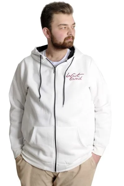 Big Tall Men's Sweat Hoodie West Lamb 22524 Ecru