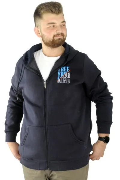 Big Tall Men s Sweat Hooded Pocket Zippered Linexpected 21521 Black