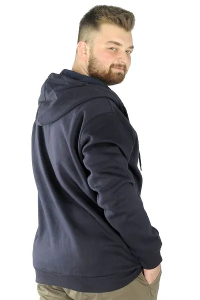 Big Tall Men s Sweat Hooded Pocket Zippered Linexpected 21521 Black